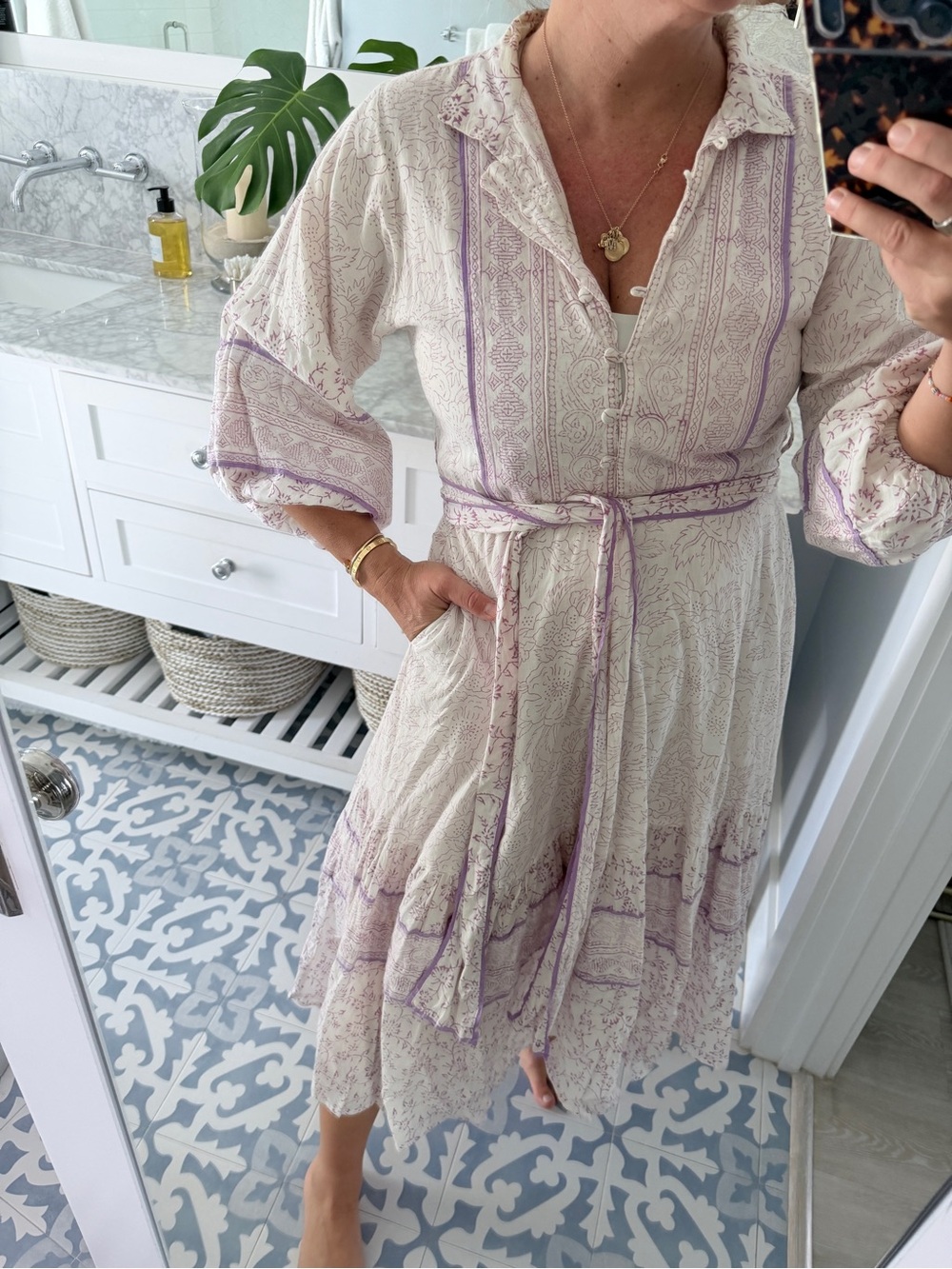 Julia Amory x Sue Sartor block print dress